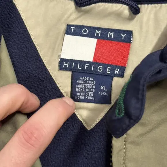 Vintage 90s Fleece Lined Olive Tommy Hilfiger Jacket - Picture 5 of 8
